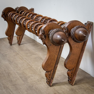 Set of 2 Oak Curtain Poles with Acorn Finials