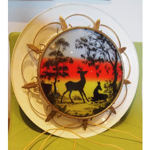 Vintage painted tinware “Bambi” wall light