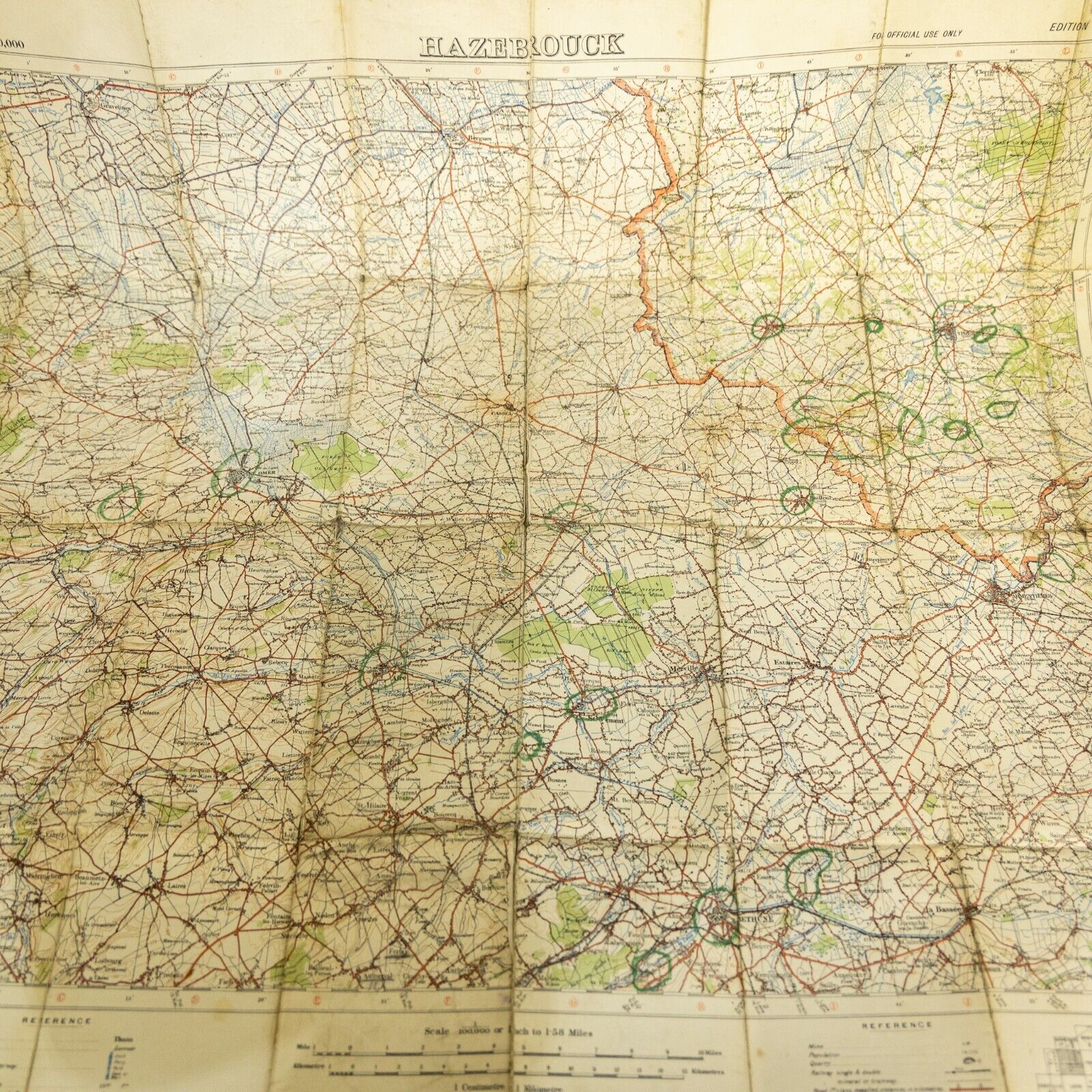 World War One Trench Map Hazebrouck 5A
