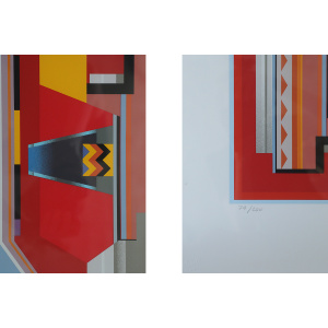 Peder Duke, Composition, Color Serigraph, 1992, Framed