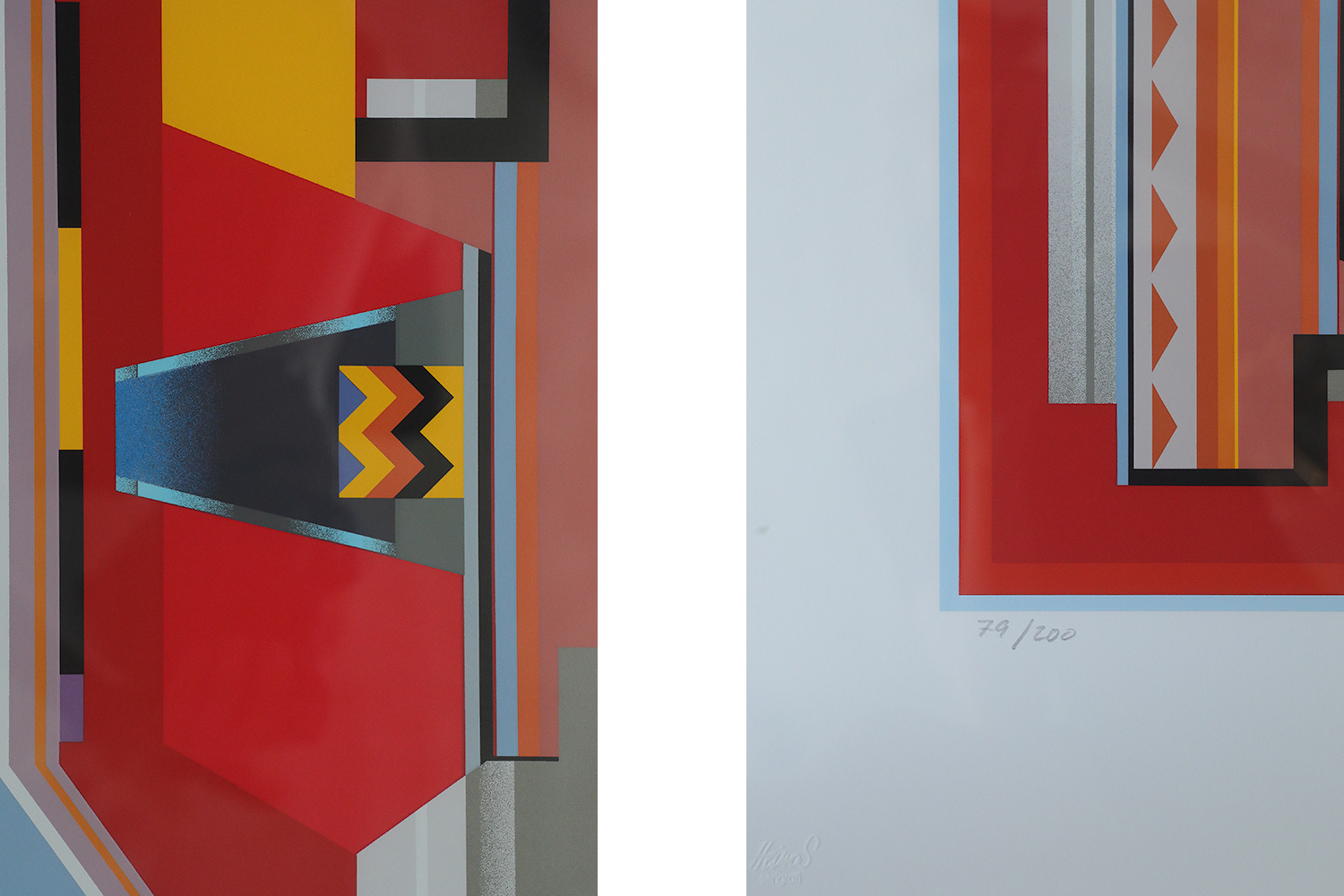 Peder Duke, Composition, Color Serigraph, 1992, Framed