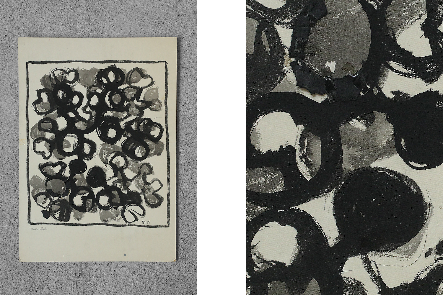 Margareta Treutiger, Vattenväxt, Mixed Media on Board, 1965