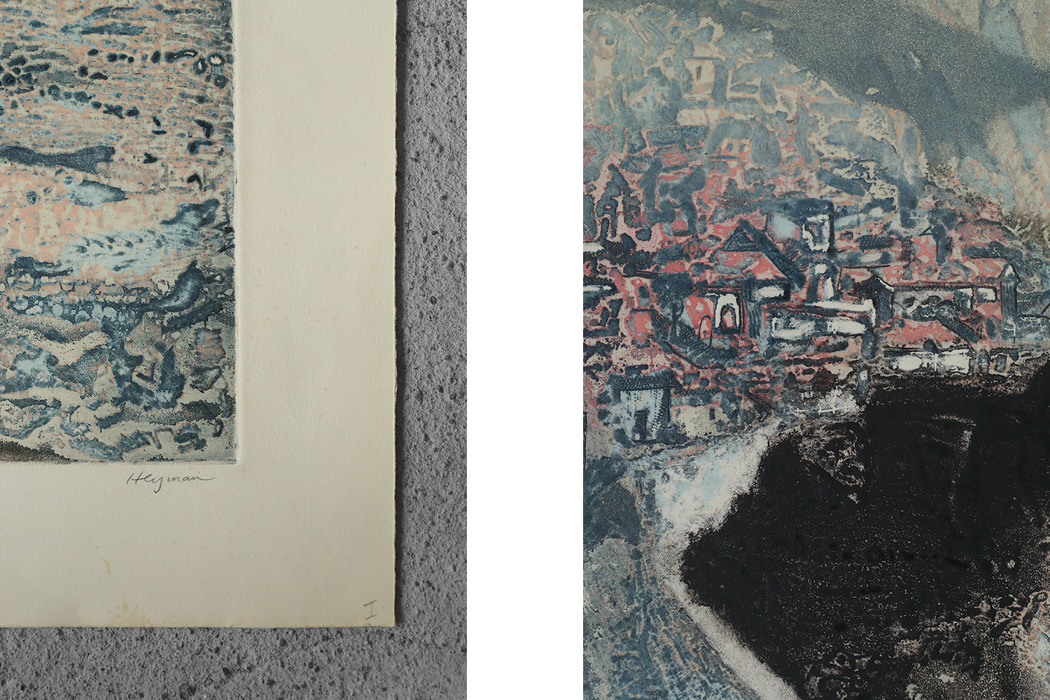 Lawrence Heyman, Seacoast, Etching on Arches Paper, 1960s
