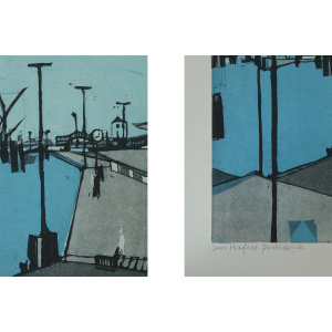 Otto Eglau, Im Hafen, Etching, 1961