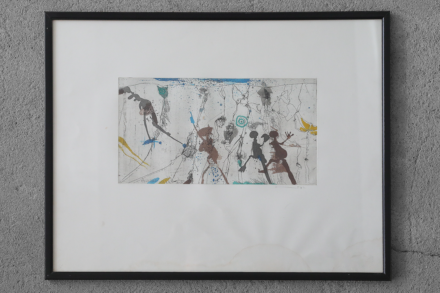 Armin Sandig, Schlümpfe, Color Etching, 1987, Framed