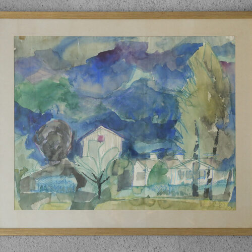 Frideborg Bryth, Watercolor, 1950, Framed