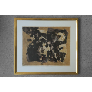 Thormod Larsen, Composition, Color Etching, 1961, Framed