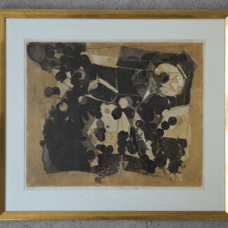 Thormod Larsen, Composition, Color Etching, 1961, Framed