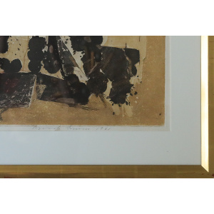 Thormod Larsen, Composition, Color Etching, 1961, Framed