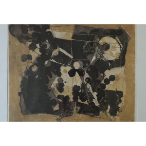Thormod Larsen, Composition, Color Etching, 1961, Framed