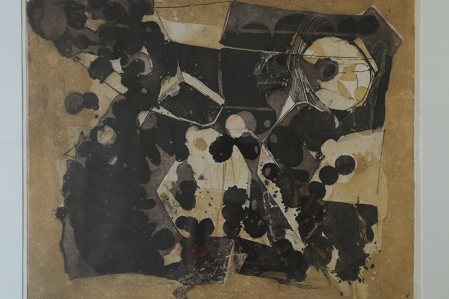 Thormod Larsen, Composition, Color Etching, 1961, Framed