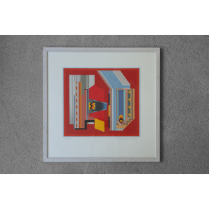 Peder Duke, Composition, Color Serigraph, 1992, Framed