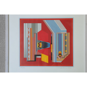 Peder Duke, Composition, Color Serigraph, 1992, Framed