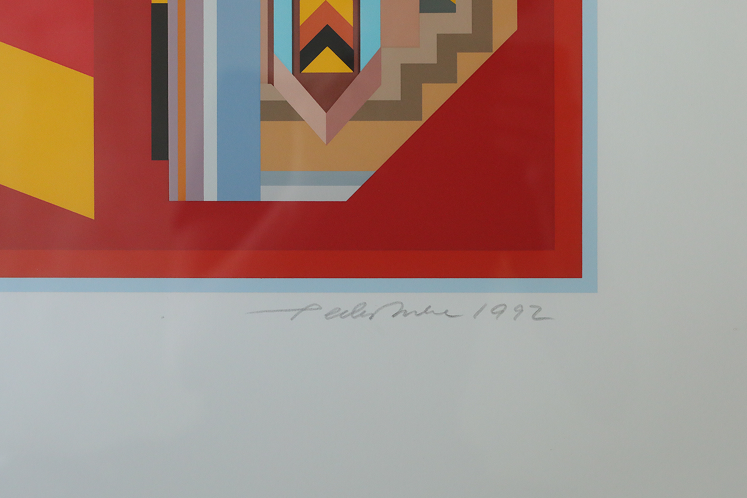Peder Duke, Composition, Color Serigraph, 1992, Framed