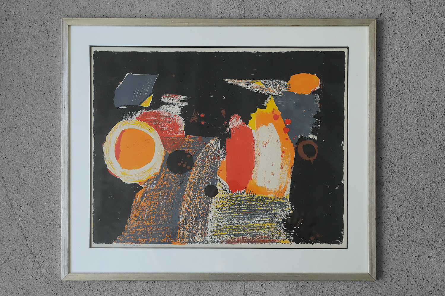 Kulo Green, Composition, Color Lithography, Framed