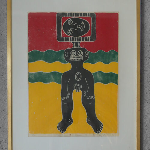 Walter Bengtsson, Color Woodcut, 1970s, Framed