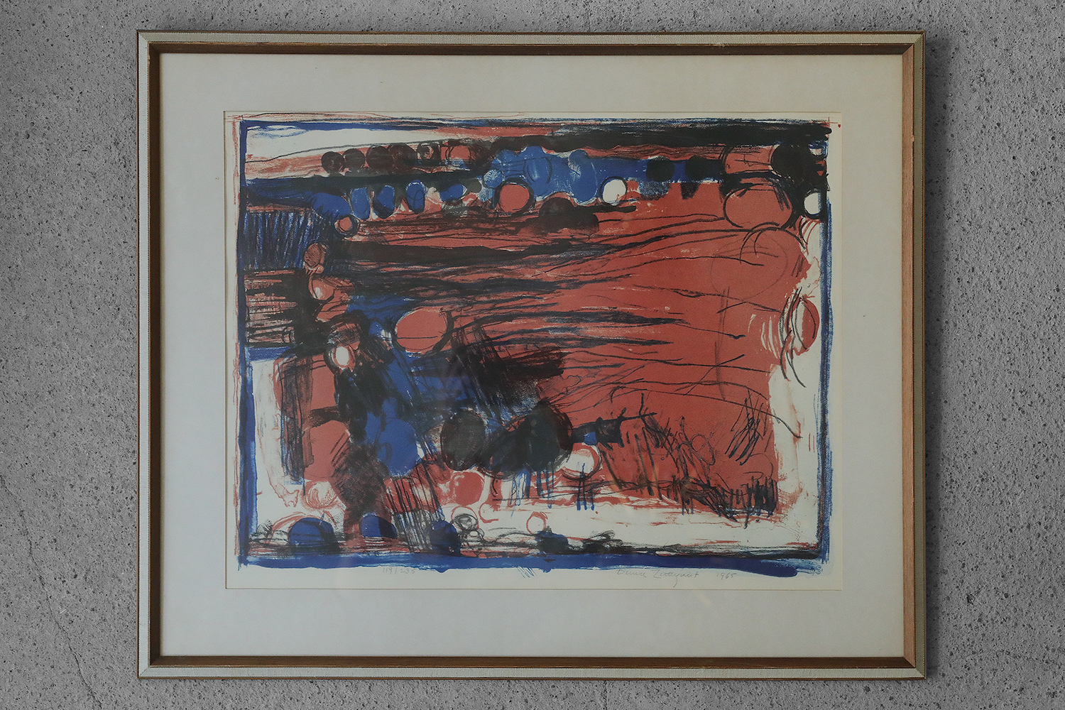 Denice Zetterquist, Komposition, Color Lithograph, 1965, Framed