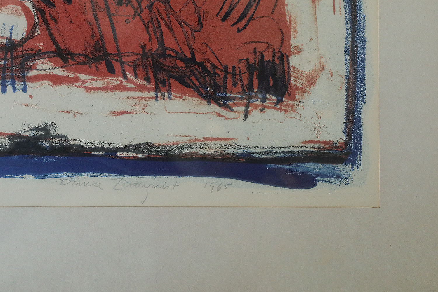Denice Zetterquist, Komposition, Color Lithograph, 1965, Framed