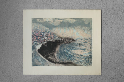 Lawrence Heyman, Seacoast, Etching on Arches Paper, 1960s