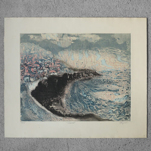 Lawrence Heyman, Seacoast, Etching on Arches Paper, 1960s