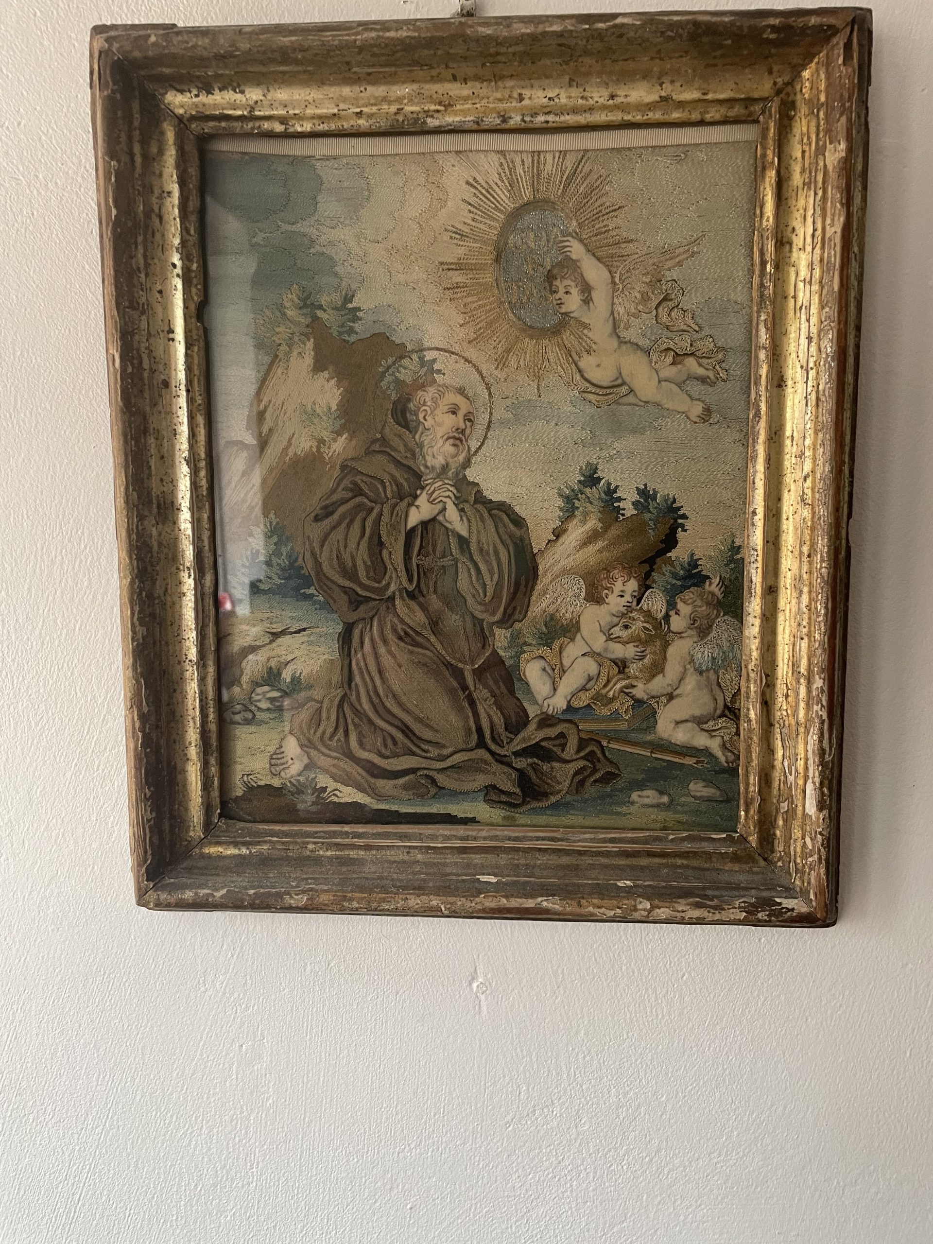 18th Century Saint Francis of Paola with Cherubs