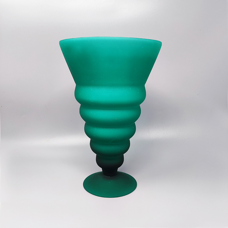 1960s Green Vase in Murano Glass By Michielotto