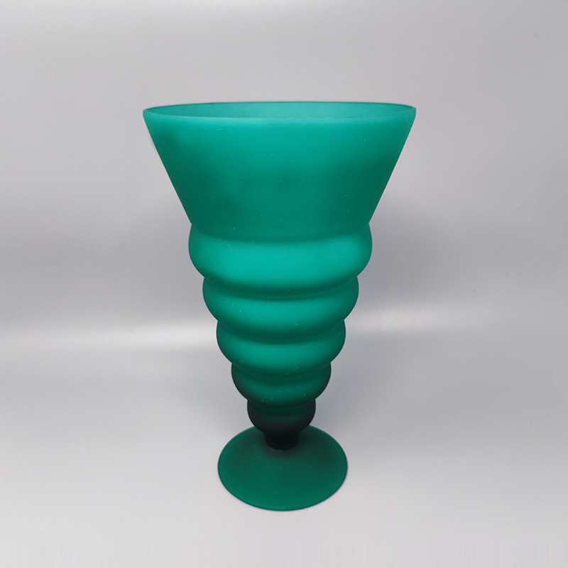 1960s Green Vase in Murano Glass By Michielotto