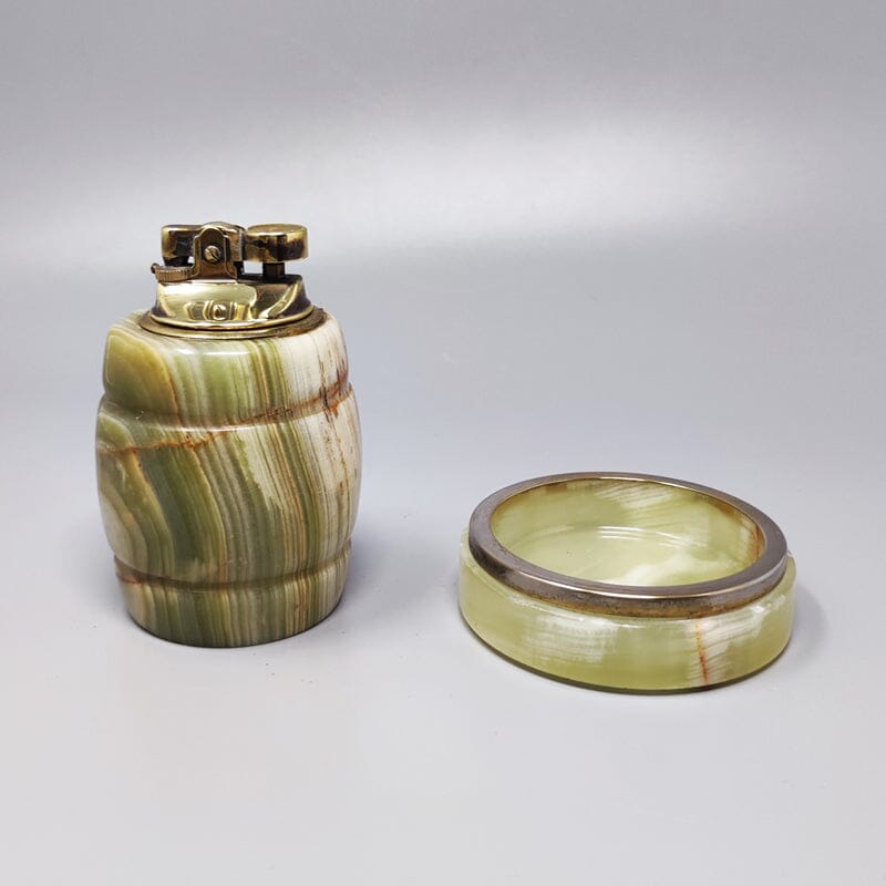 1960s Gorgeous Smoking Set in Onyx. Made in Italy
