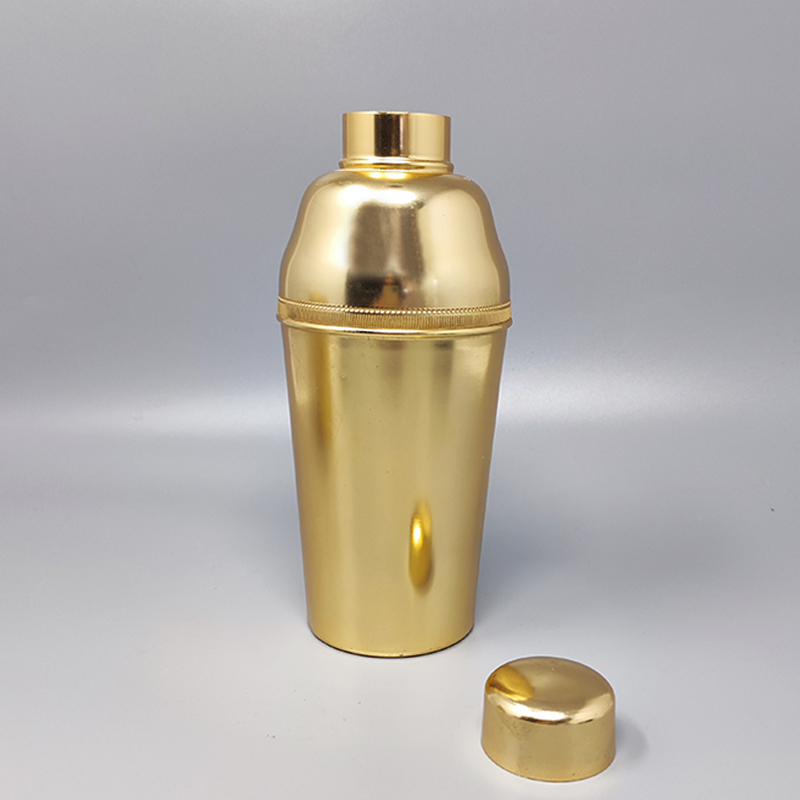 1960s Gorgeous Cocktail Shaker With Ice Bucket in Aluminium. Made in Italy