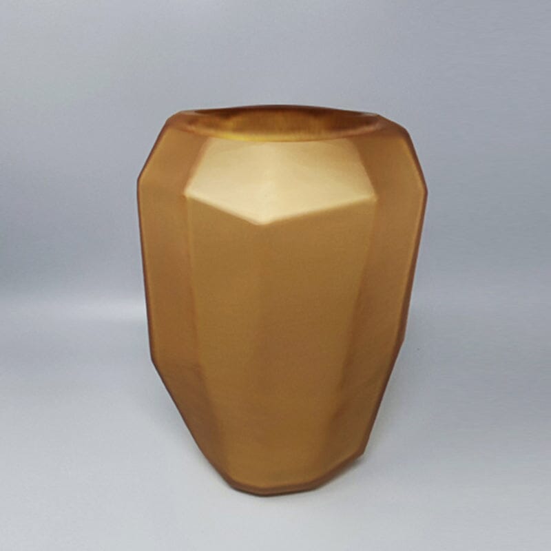 1970s Gorgeous Polyedric Vase by Dogi in Murano Glass. Made in Italy