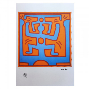 1990s Original Gorgeous Keith Haring Limited Edition Lithograph