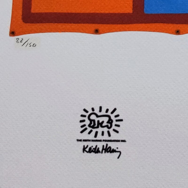 1990s Original Gorgeous Keith Haring Limited Edition Lithograph