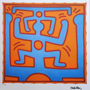 1990s Original Gorgeous Keith Haring Limited Edition Lithograph