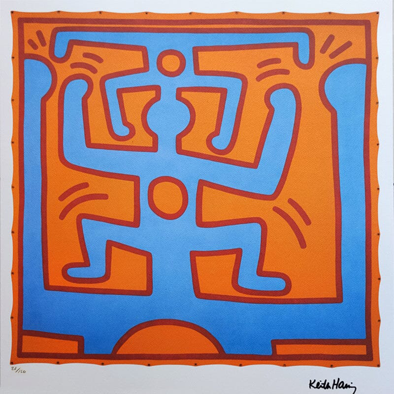 1990s Original Gorgeous Keith Haring Limited Edition Lithograph