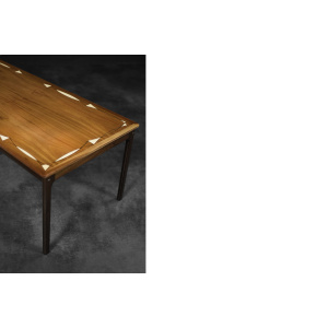 Vintage Mid-Century Danish Mahogany Coffee Table with Hand-Painted Pattern by Ole Wanscher for Poul Jeppesens Møbelfabrik, 1960s