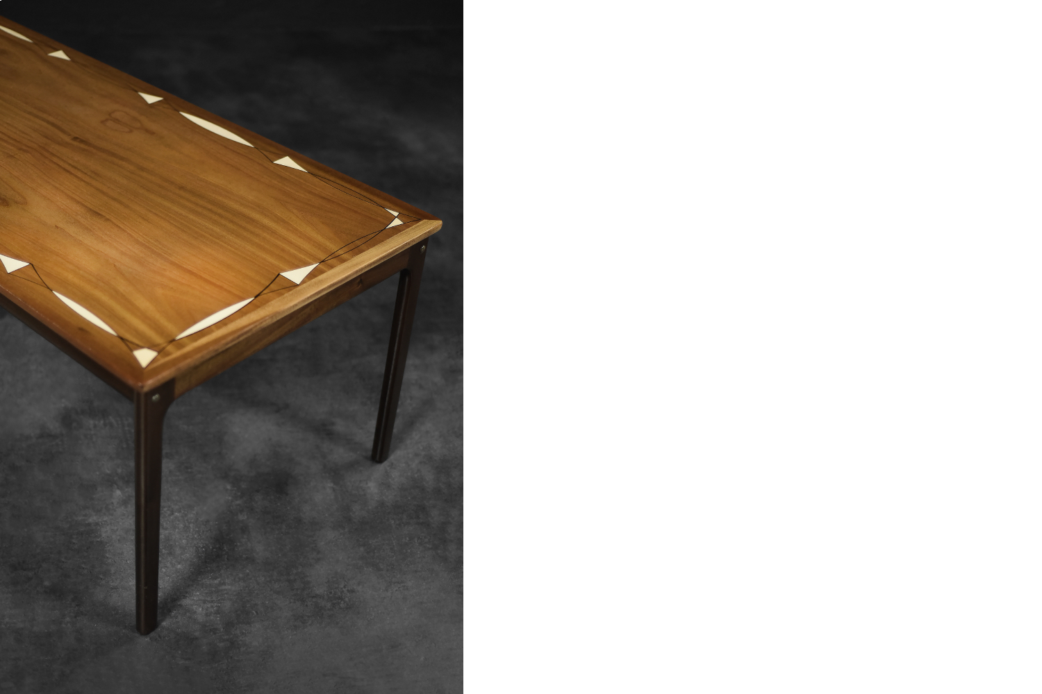 Vintage Mid-Century Danish Mahogany Coffee Table with Hand-Painted Pattern by Ole Wanscher for Poul Jeppesens Møbelfabrik, 1960s