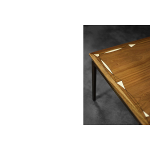 Vintage Mid-Century Danish Mahogany Coffee Table with Hand-Painted Pattern by Ole Wanscher for Poul Jeppesens Møbelfabrik, 1960s