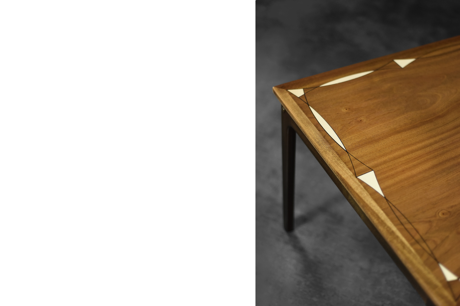 Vintage Mid-Century Danish Mahogany Coffee Table with Hand-Painted Pattern by Ole Wanscher for Poul Jeppesens Møbelfabrik, 1960s