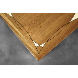 Vintage Mid-Century Danish Mahogany Coffee Table with Hand-Painted Pattern by Ole Wanscher for Poul Jeppesens Møbelfabrik, 1960s