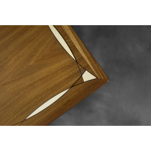 Vintage Mid-Century Danish Mahogany Coffee Table with Hand-Painted Pattern by Ole Wanscher for Poul Jeppesens Møbelfabrik, 1960s