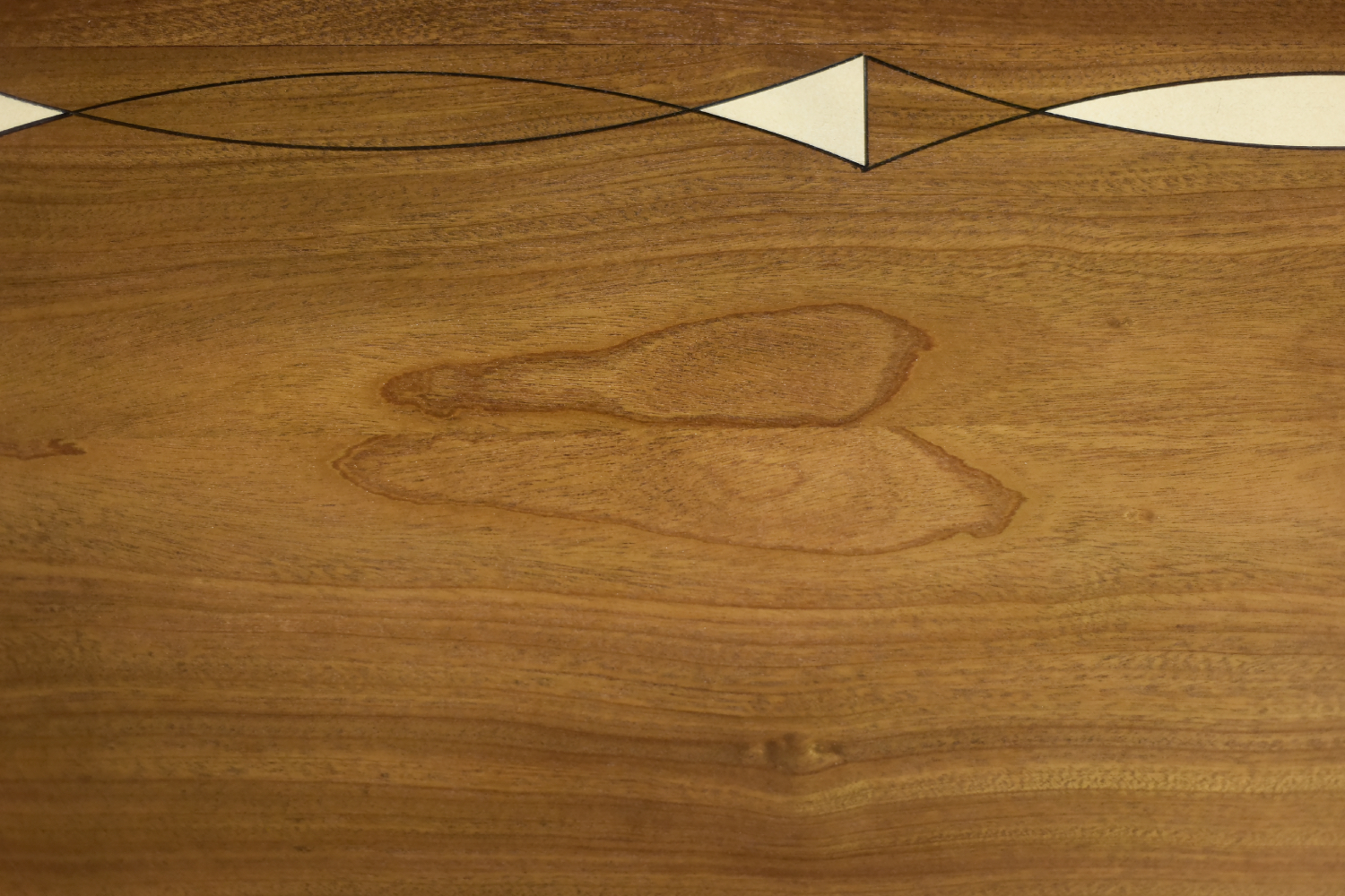 Vintage Mid-Century Danish Mahogany Coffee Table with Hand-Painted Pattern by Ole Wanscher for Poul Jeppesens Møbelfabrik, 1960s