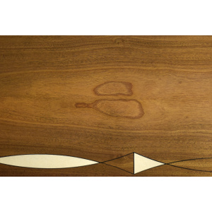 Vintage Mid-Century Danish Mahogany Coffee Table with Hand-Painted Pattern by Ole Wanscher for Poul Jeppesens Møbelfabrik, 1960s
