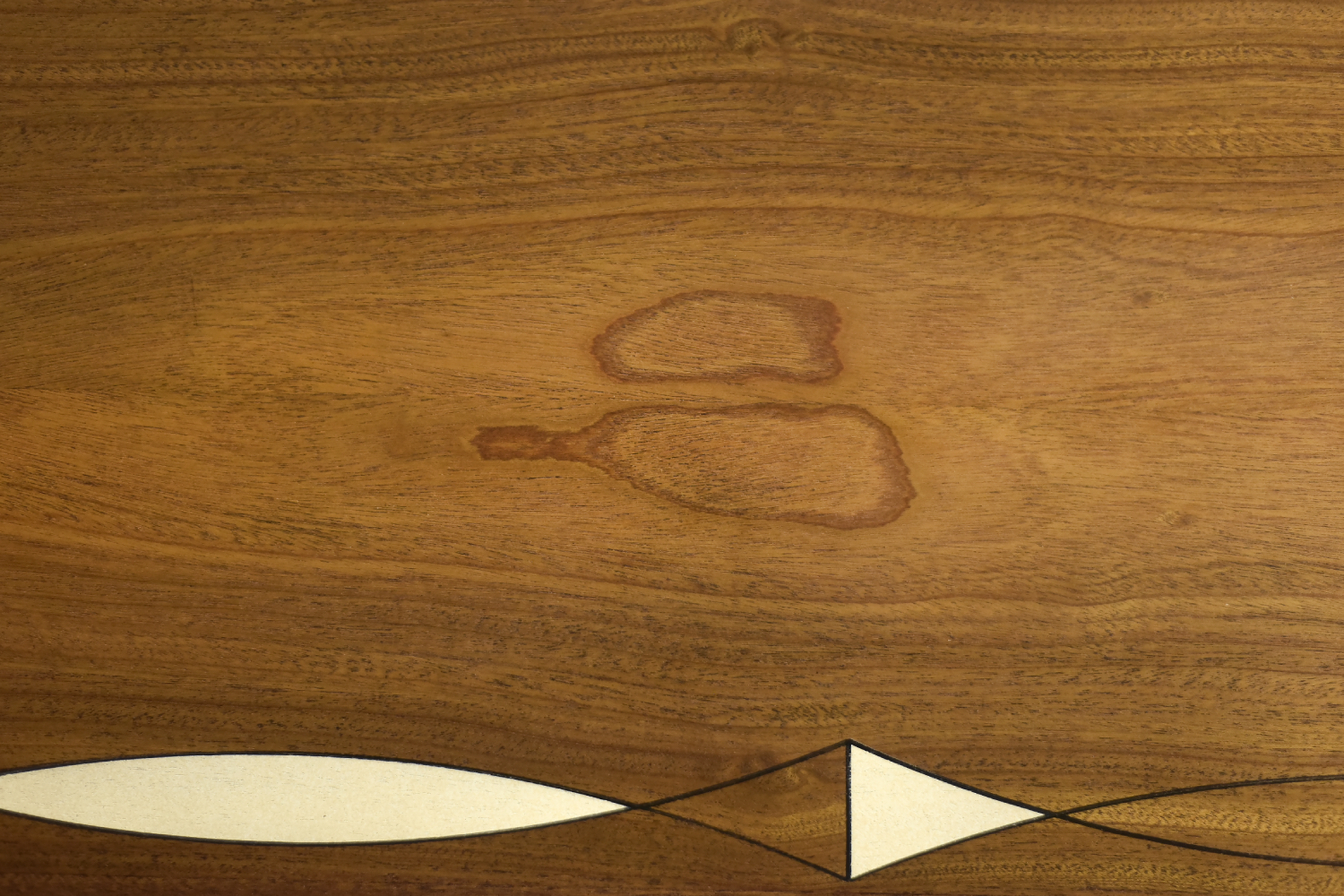 Vintage Mid-Century Danish Mahogany Coffee Table with Hand-Painted Pattern by Ole Wanscher for Poul Jeppesens Møbelfabrik, 1960s