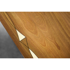 Vintage Mid-Century Danish Mahogany Coffee Table with Hand-Painted Pattern by Ole Wanscher for Poul Jeppesens Møbelfabrik, 1960s