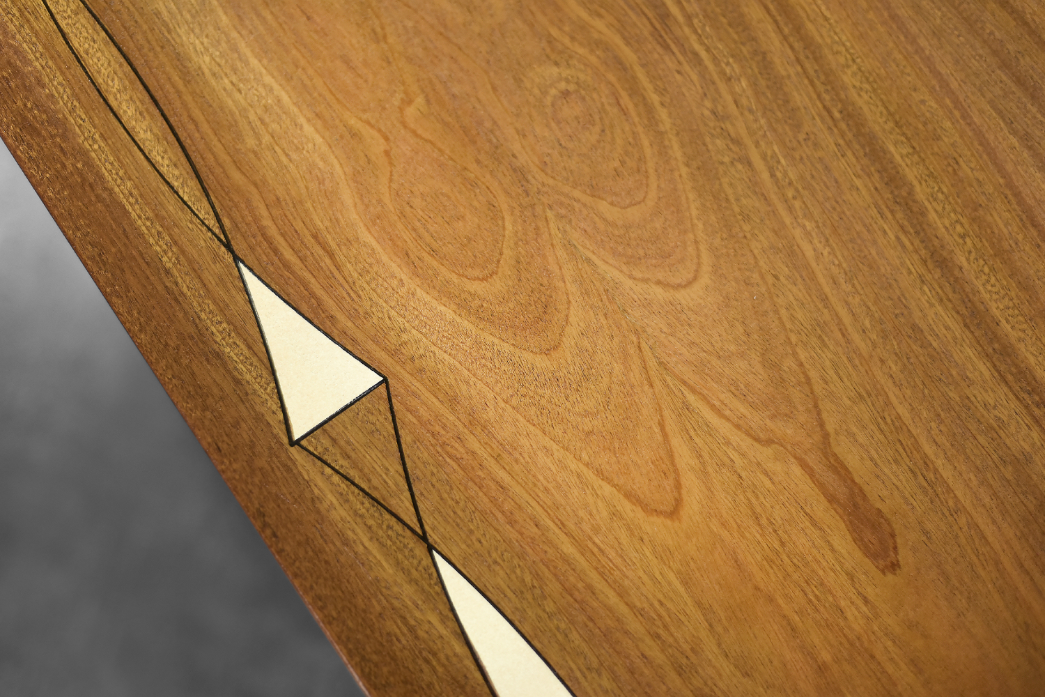 Vintage Mid-Century Danish Mahogany Coffee Table with Hand-Painted Pattern by Ole Wanscher for Poul Jeppesens Møbelfabrik, 1960s