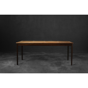 Vintage Mid-Century Danish Mahogany Coffee Table with Hand-Painted Pattern by Ole Wanscher for Poul Jeppesens Møbelfabrik, 1960s