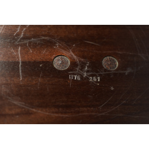 Vintage Mid-Century Danish Mahogany Coffee Table with Hand-Painted Pattern by Ole Wanscher for Poul Jeppesens Møbelfabrik, 1960s