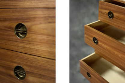 Mid-Century Danish Modern High Teak Highboy Chest of Drawers with Brass Handles, 1960s - Image 8