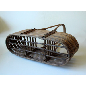 1970s Vintage - Handmade braided wine bottle holder, made of wicker, rattan and bamboo