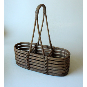 1970s Vintage - Handmade braided wine bottle holder, made of wicker, rattan and bamboo